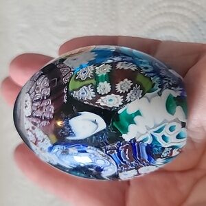 Colorful Murano Art Glass Egg shaped paperweight